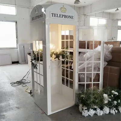 Wedding London Classic 1.8m/2m/2mhite Phone Booth Flower Phone Booth Metal Pink Phone Booth London Classic Phone Booth for Sale