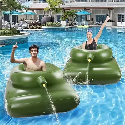 PVC inflatable tank water spray truck water battle water spray toy pool water play water gun floating row