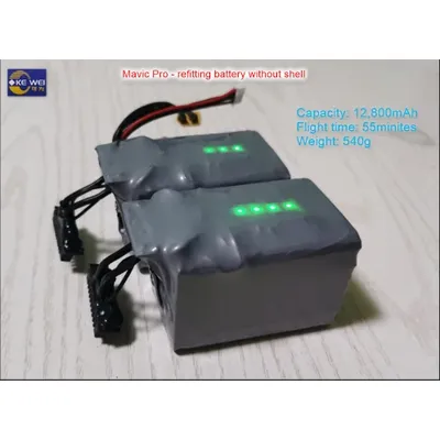 Large capacity refitting battery 7700mAh and 12800mAh for Mavic Pro Drone 40~55m long flight time for drone fans w/ professional