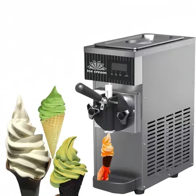 Ice Cream Makers Automatic Commercial Tabletop 1 Flavor Yogurt Ice Cream Making Soft Serve Ice Cream Machine by express shipping