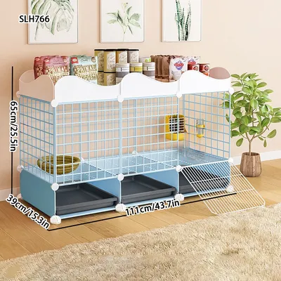 Rabbit Cage Household Indoor Anti-Peeing Large with Toilet Encrypted Guinea Pig Guinea Pig Cage Dwarf Rabbit Metal