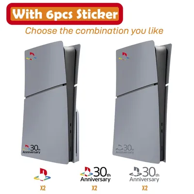 Limited 30th Anniversary for PS5 Pro Faceplate Vinyl Logo Sticker Playstation 5 Fat Console Cover Face Plate Shell Replacement