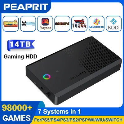 14TB Gaming HDD with Hyperspin Launchbox Retrobat Playnite Coinops 98K+ Retro Video Games Console for PS5/PS4/PS3/PS2/SWITCH/WII