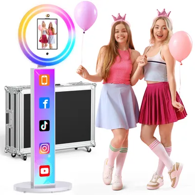 Portable iPad Photo Booth for 10.2-13in ipad with APP/Remote Control Photobooth Machine for Wedding Party Events Free logo