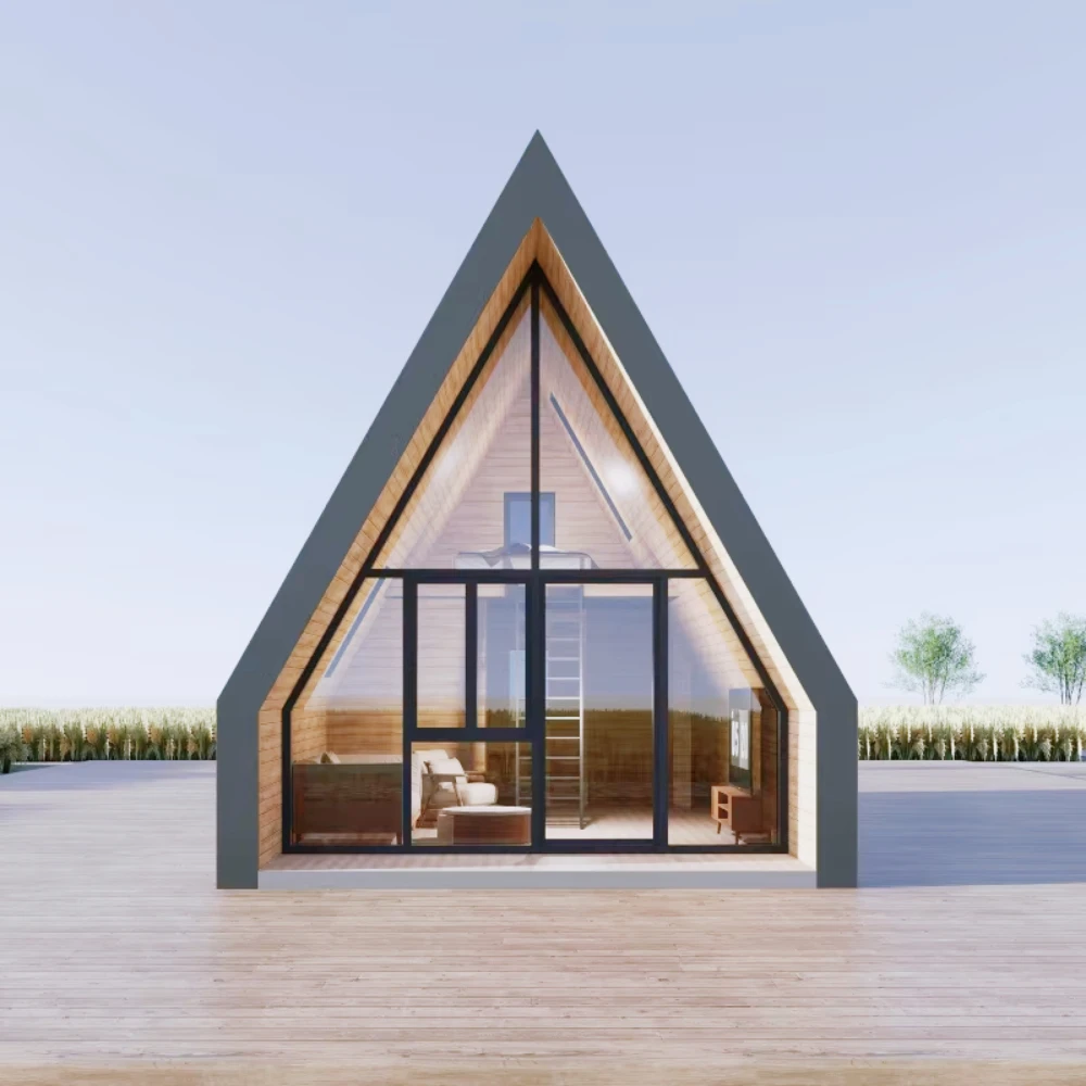 Durable Luxury Modern Frame Housing Prefabricated Cabin Hotel Villas Customized Triangular Home Living Frame House for Sale