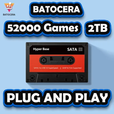 JMachen 2TB/500GB Batocera Hard Drive Built-in 48000 Retro Games Emulation Gaming HDD For PS3/PS2/PS1/N64/SNES/MAME/Game Cube