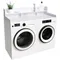 Washer Dryer Laundry Countertop With 2-Tier Storage Shelf & Edge Rails, Laundry Over Washing Top Protector For Washer And Dryer