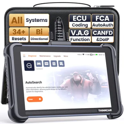 THINKCAR THINKSCAN 689 OBD2 Scanner Lifetime Free Update Full System Diagnosis CANFD/DOIP Bi-directional ECU Coding 34 Reset