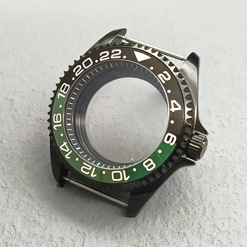 Black NH35 SKX007 SRPD Watch Case Dome Sapphire Glass Case Fit NH35 NH36 7S 4R Movement Transparent Back Cover SKX007 Case