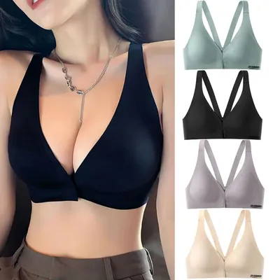 Elegant Front-Clip No Underwire Maternity Bra with Natural Latex Cooling Backless Maternity Clothings Women Lightweight Bralette