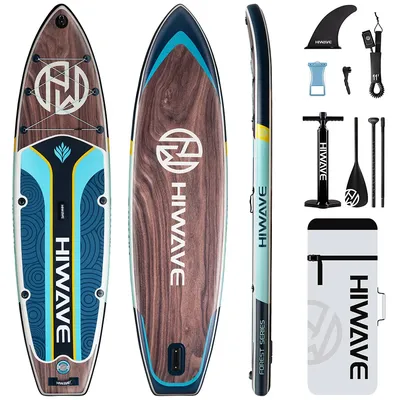HIWAVE Waterproof Inflatable Paddle Sup Board Adult Standing Style Aquatic Fishing With Accessories SUB MYBOAT