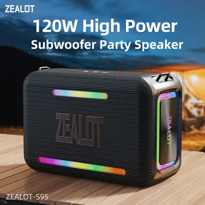 ZEALOT-S95 Waterproof Portable Bluetooth Speaker, Wireless Outdoor Boombox, SubwooferTriple Passive Radiators, Deep Bass,120W