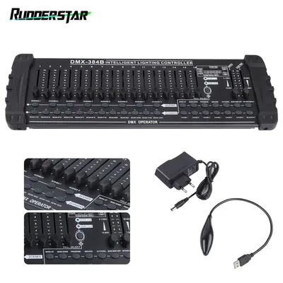 Black DMX and MIDI Operator DMX512 Controller 384 Channel Light Controller for Stage Light Disco Party Concert Wedding Theater