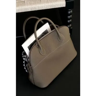 Premium Semi-handmade First-layer Cowhide Bowling Bag Portable Shoulder Large Shell Bag Commuting Temperament Versatile