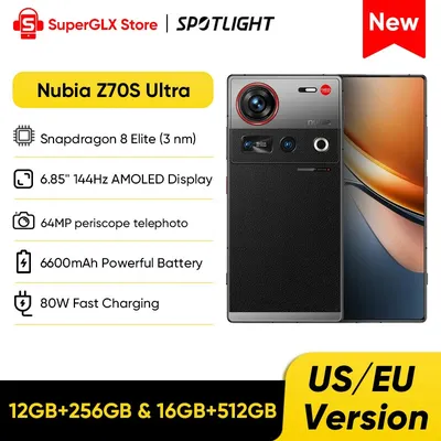 2025 NEW Global Version Nubia Z70S Ultra Snapdragon 8 Elite 6.85" 144Hz AMOLED Display 6600mAh Battery 64MP Ultra-Wide Cameras