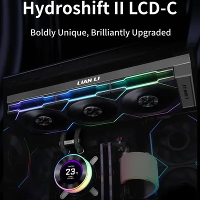 LianLi HydroShift II LCD-C 360TLL AIO CPU Cooling , Including a wireless controller and three TL120 fans.