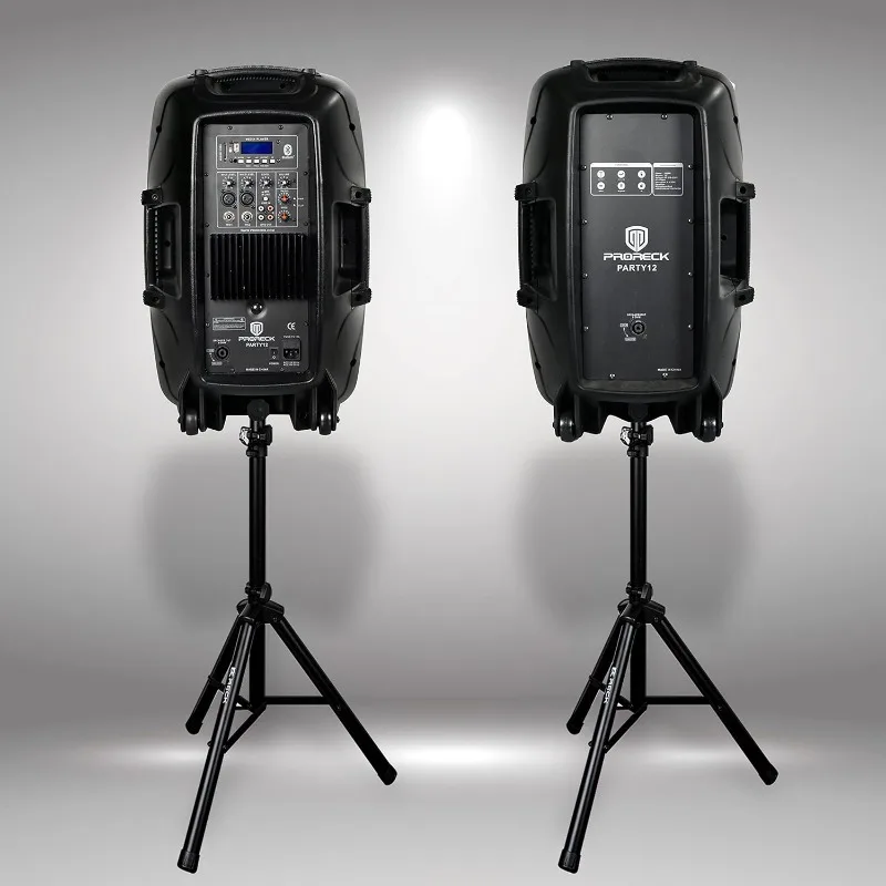 Party 12 12-Inch 1000 Watts 2-Way Powered PA Speaker System Combo Set with Bluetooth/USB Drive Read Function