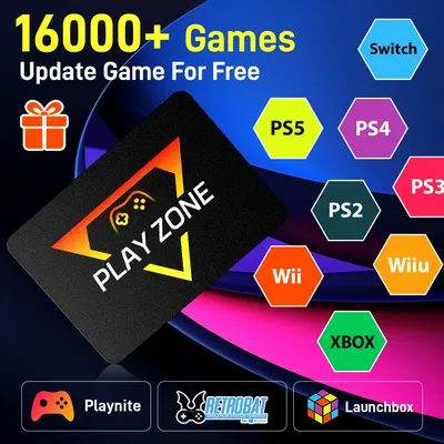 Play Zone 1TB Gaming SSD 80+ Emulator for PS5/PS4/Switch/XBOX/PS3/PS2 with 16191 Games Playnite&Launchbox&Retrobat for PC/Laptop