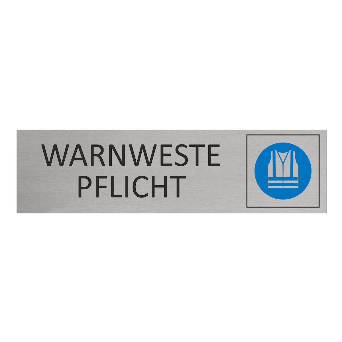 CombiCraft Aluminium Türschild Warnweste Pflicht 165x45mm mit 3M-Tape Image