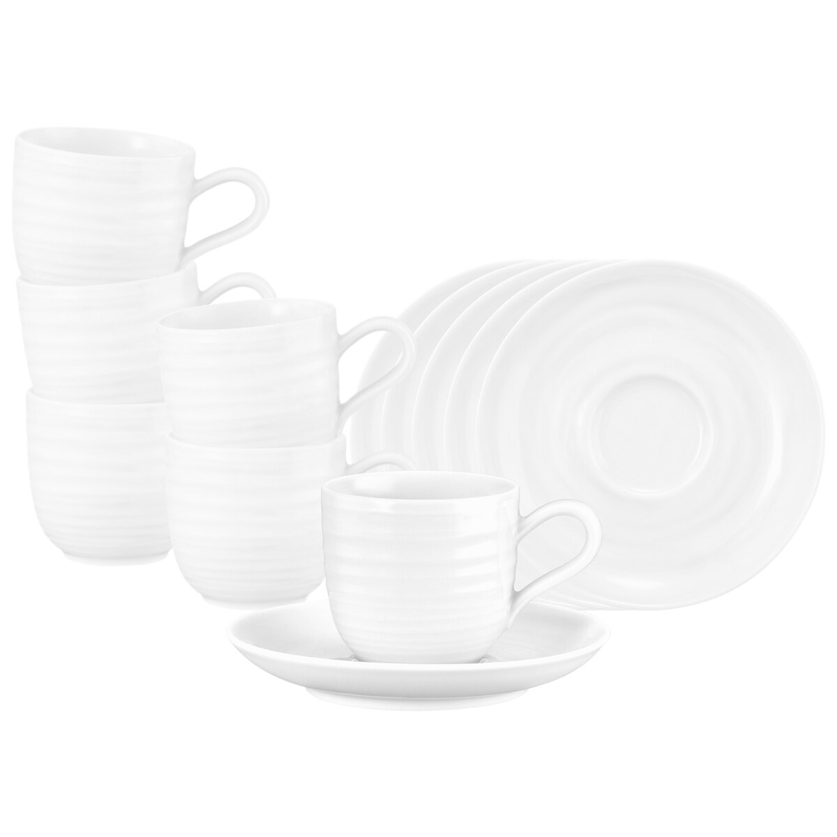 Seltmann Weiden Terra Espressotasse mit Untertasse weiß 6er Set Image