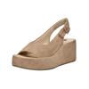 Keilsandalette HÖGL "Högl Sandalen Veloursleder", Damen, Gr. 42, grau (taupe), Veloursleder, casual, Schuhe