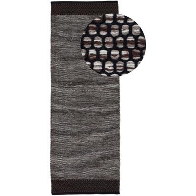 Teppich CARPETFINE "Kelim Mia, auch als Läufer erhältlich", braun, B:60cm H:6mm L:180cm, Baumwolle, Teppiche, handgewebt, Baumwolle, Wendeteppich, Fleckerl, Bordüre, Wohnzimmer Image