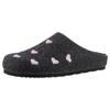 Clog BIO LIFE, Damen, Gr. 37, schwarz (schwarz, rosa), Textil, klassisch, Schuhe, Hausschuh, Homeslipper mit Herzchen-Stickerei - NEUE KOLLEKTION