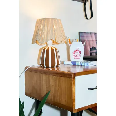Bobbi Stripe Table Lamp - Brown ALL at Urban Outfitters