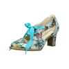 Pumps LAURA VITA "LAURA VITA Pumps Leder/Textil", Damen, Gr. 37, blau, Leder, Textil, elegant, Schuhe