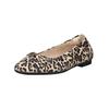 Ballerina GABOR COMFORT "Gabor Comfort Ballerinas Leder", Damen, Gr. 38,5, braun (leopard), Leder, casual, Schuhe