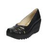 Keilpumps FLY LONDON "Fly London Pumps Leder", Damen, Gr. 42, schwarz, Leder, casual, Schuhe