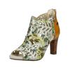 Schaftsandalette LAURA VITA "LAURA VITA Sandalen Leder", Damen, Gr. 38, gelb (gelb, silber), Leder, casual, Schuhe