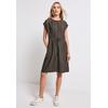 Shirtkleid STREET ONE, Damen, Gr. 42, N-Gr, nomad braun, Jersey, Web, Obermaterial: 88% Viskose, 12% Polyamid. Futter: 100% Viskose, unifarben, casual, normal kniefrei, Rundhals, Kurzarm, Kleider, mit Mesh-Details