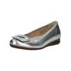 Ballerina GABOR COMFORT "Gabor Comfort Ballerinas Leder", Damen, Gr. 38, silber, Leder, casual, Schuhe