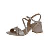 High-Heel-Sandalette CAPRICE "Caprice Sandalen Leder/Fell", Damen, Gr. 36, grau (taupe), Leder, casual, Schuhe