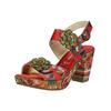 Riemchensandale LAURA VITA "LAURA VITA Sandalen Leder", Damen, Gr. 37, rot, Leder, casual, Schuhe