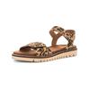 Pantolette ARA "Ara Sandalen Leder", Damen, Gr. 38, braun (leopard), Leder, casual, Schuhe