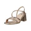 Riemchensandale NERO GIARDINI "Nero Giardini Sandalen Leder", Damen, Gr. 37, gold, Leder, casual, Schuhe