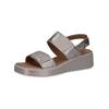 Keilsandalette CAPRICE "Caprice Sandalen Leder", Damen, Gr. 36, silber, Leder, casual, Schuhe