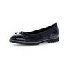 Ballerina GABOR "Gabor Ballerinas Leder/Textil", Damen, Gr. 42, blau (atlantik), Leder, Textil, casual, Schuhe