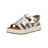 Riemchensandale INUOVO "INUOVO Sandalen Leder", Damen, Gr. 37, silber, Leder, casual, Schuhe