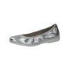 Ballerina CAPRICE "Caprice Ballerinas Leder", Damen, Gr. 39, silber, Leder, casual, Schuhe