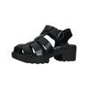 Riemchensandale FLY LONDON "Fly London Sandalen Leder", Damen, Gr. 40, schwarz, Leder, casual, Schuhe