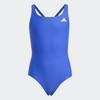 Badeanzug ADIDAS PERFORMANCE "ESS VBCK SUIT Y", Mädchen, Gr. 110, N-Gr, blau (semi lucid blau), Obermaterial: 78% Polyamid, 22% Elasthan, sportlich, Badeanzüge