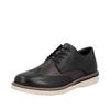 Schnürschuh RIEKER, Herren, Gr. 41, schwarz (schwarz, grau), Glattleder, Lyralochung, casual, Schuhe, Schnürschuh, Business-Schnürer in bequemer Form