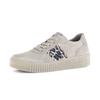 Plateausneaker GABOR, Damen, Gr. 42, hellbeige, leo, Veloursleder, animal-print, sportlich, Schuhe, Freizeitschuh, Halbschuh, Schnürer mit Plateausohle in Krepp-Optik