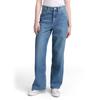 Weite Jeans TOM TAILOR DENIM "LINOU", Damen, Gr. M (38), Länge 30, blau (used mid stone blau denim), Denim/Jeans, Obermaterial: 43% Polyester, 33% Baumwolle, 22% Lyocell, 2% Elasthan, unifarben, modisch, weit knöchellang, Jeans, im Five-Pocket Style