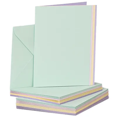 Doppelkarten & Hüllen, pastell, A6, je 20 Stück Image