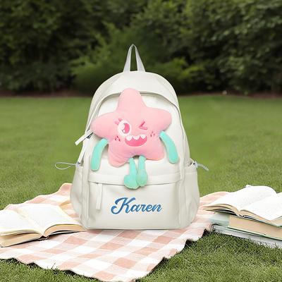 Personalized Name School Backpack Custom Back to School Gift, Durable Large Capacity Bag with Multi Compartments for Books, Stationery, Water Bottle, Gift for Kids Students