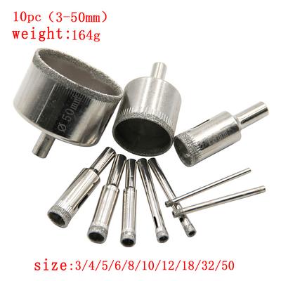 10/15pcs Set Tile drill bit Set Diamond Coated Tile Marble Glass Ceramic Hole Saw Drilling Bits Power Tools Accessories